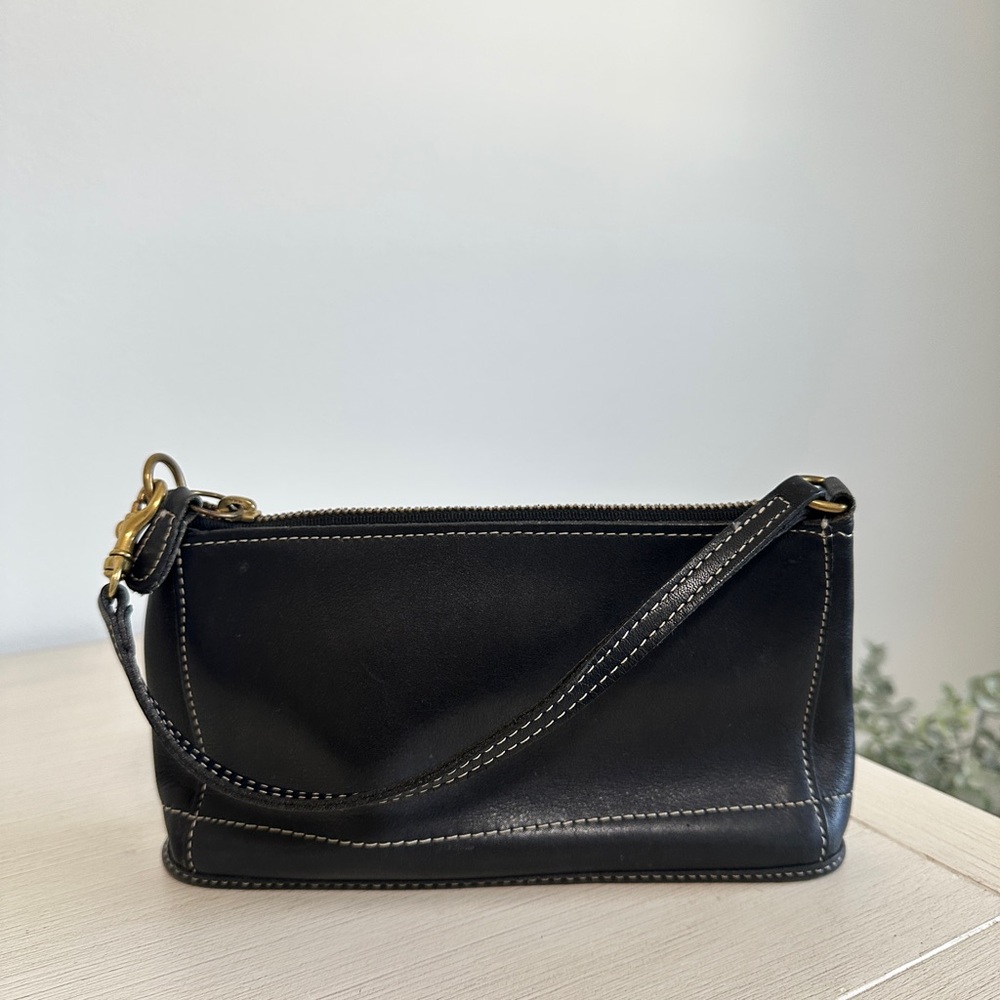 Coach Black Leather Wristlet